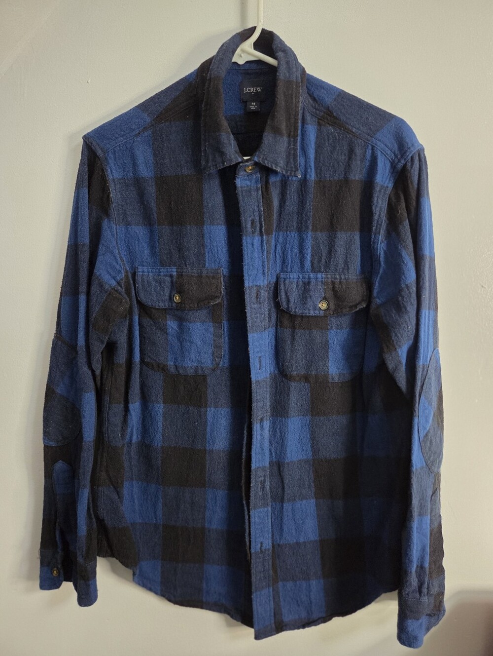 J Crew Flannel Shirt Size Medium. Black And Blue Buffalo Check